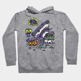 Halloween Candy Destruction Shark Hoodie